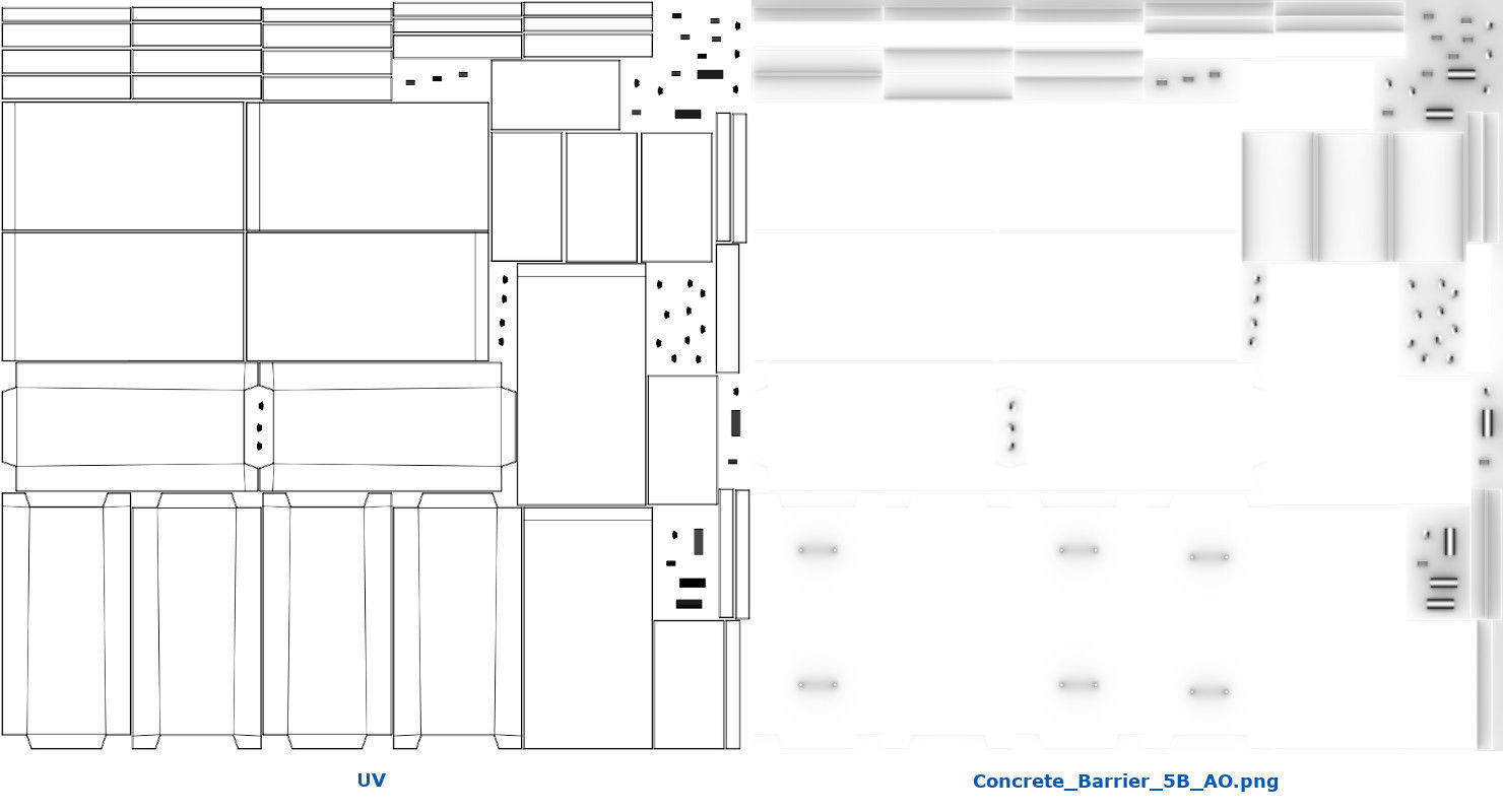 Concrete Barrier 5B Low-poly 3D model_6