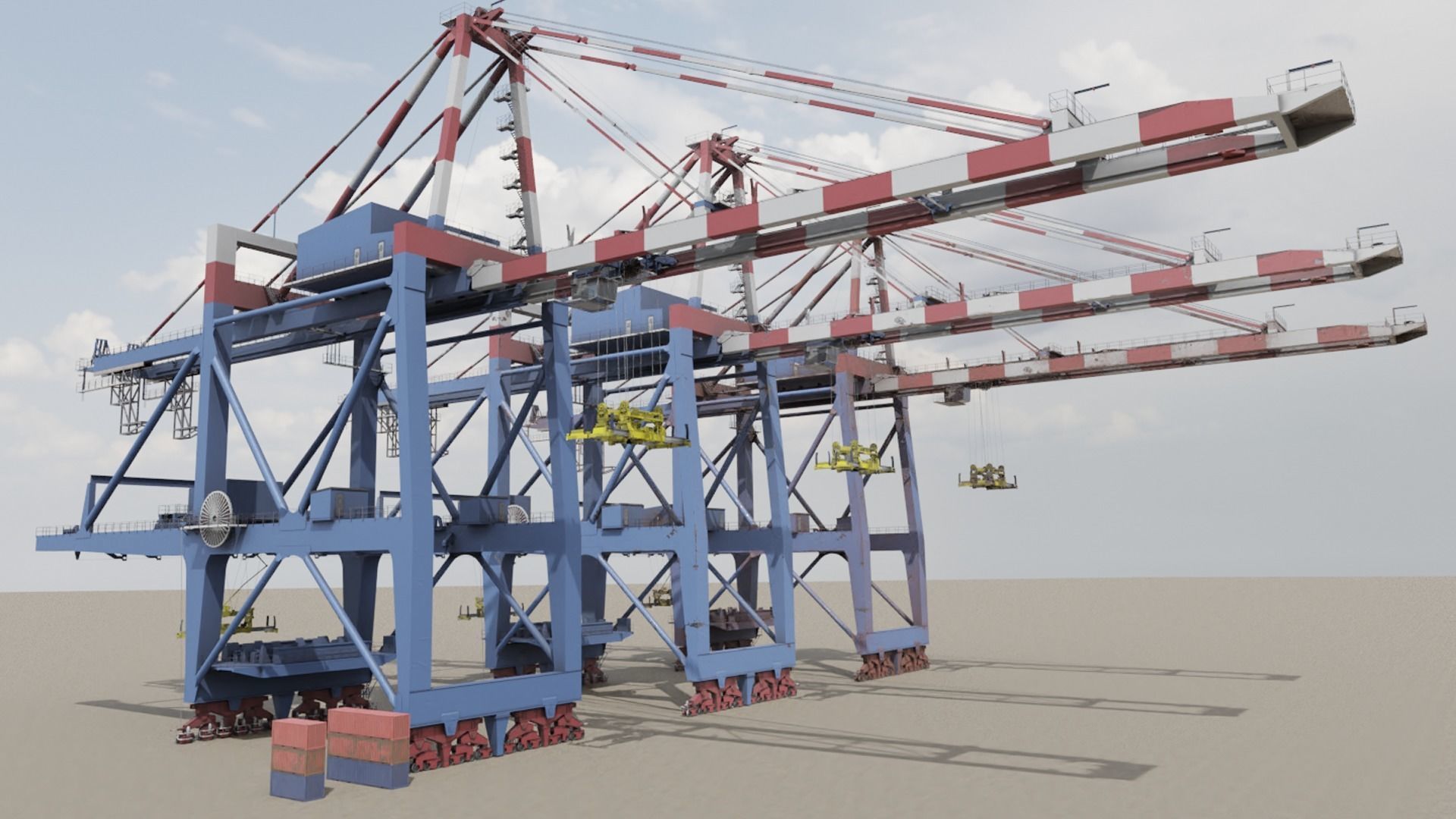 Harbour Crane Low-poly 3D model_1