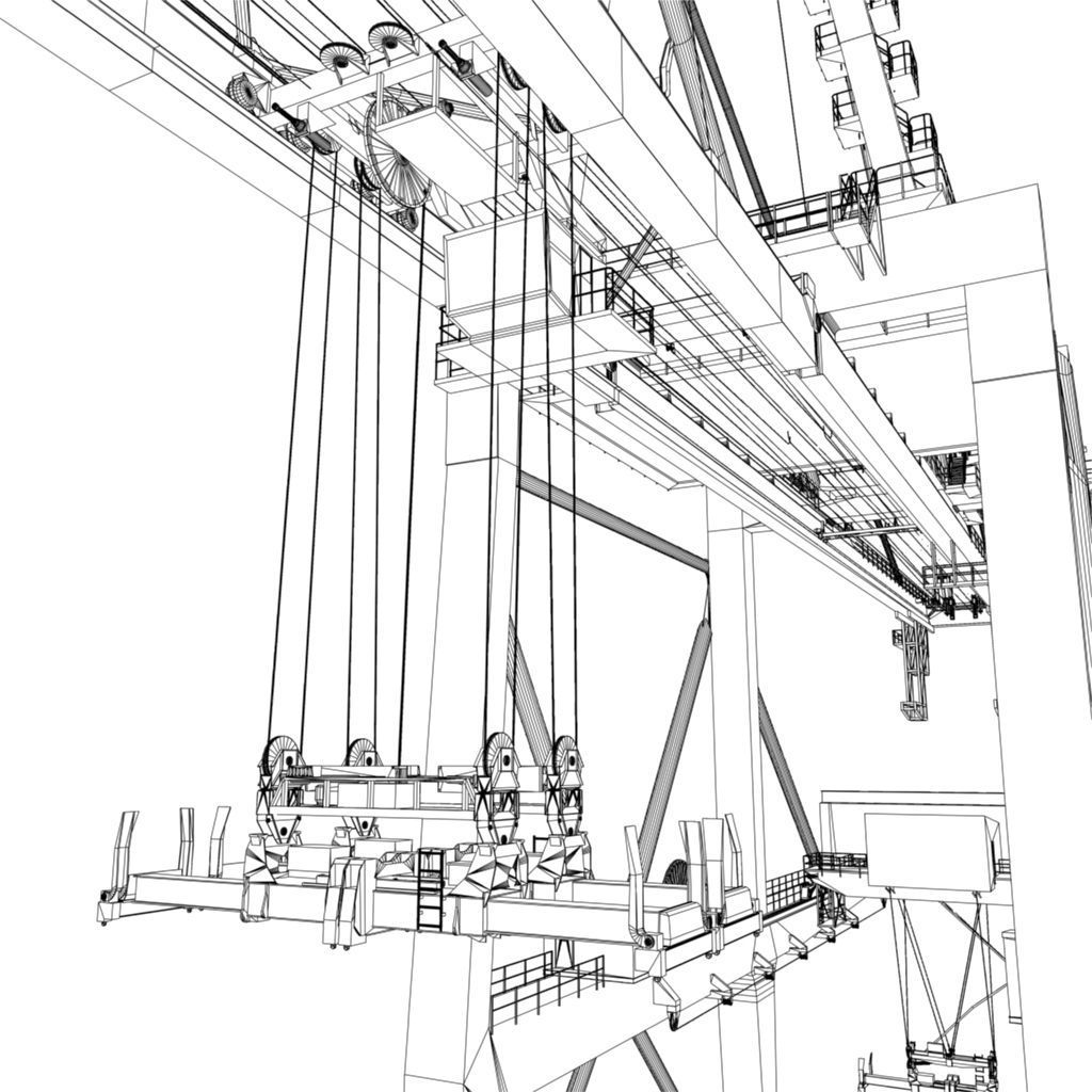 Harbour Crane Low-poly 3D model_20