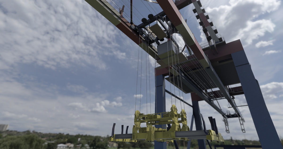 Harbour Crane Low-poly 3D model_12