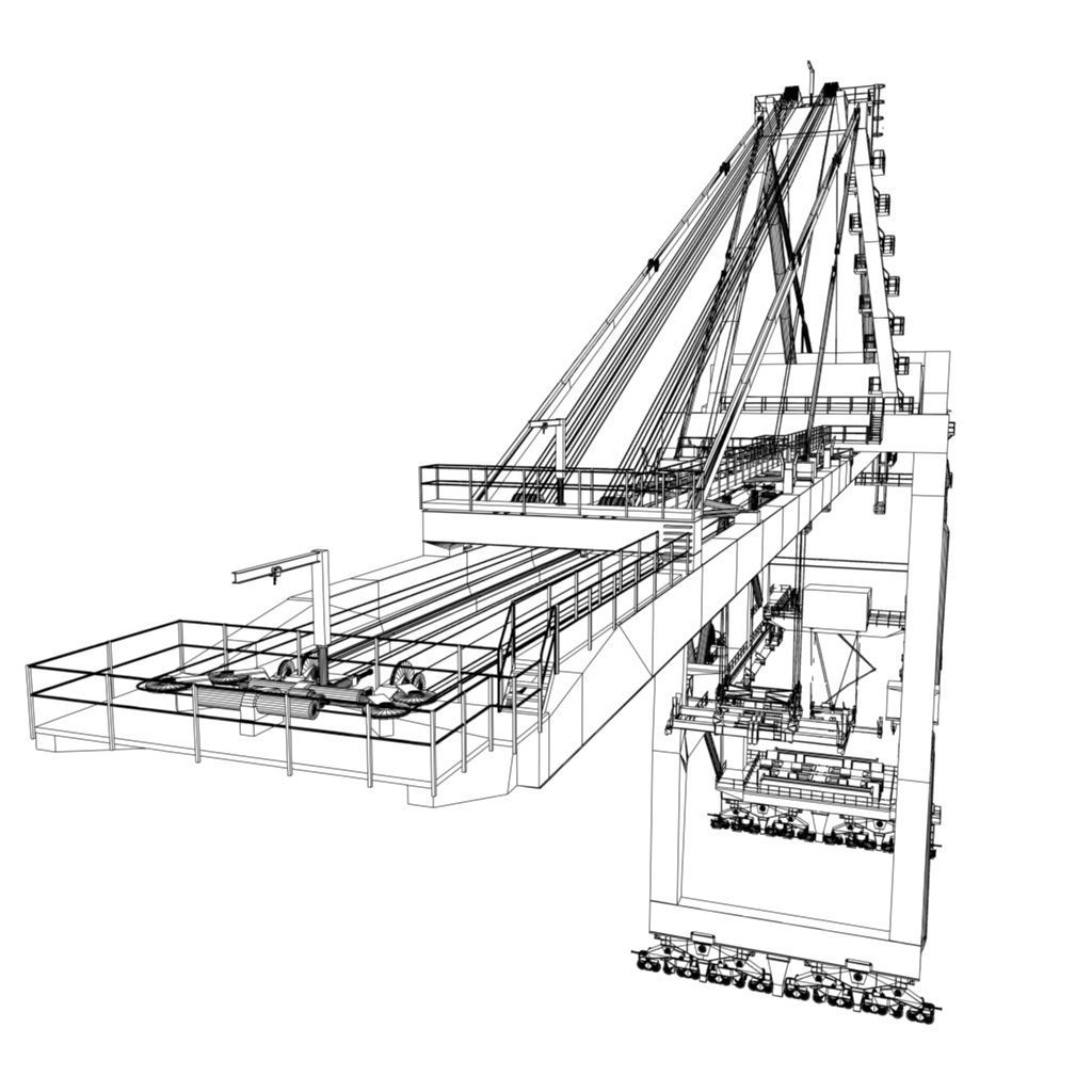 Harbour Crane Low-poly 3D model_18