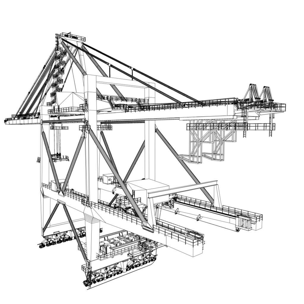 Harbour Crane Low-poly 3D model_15