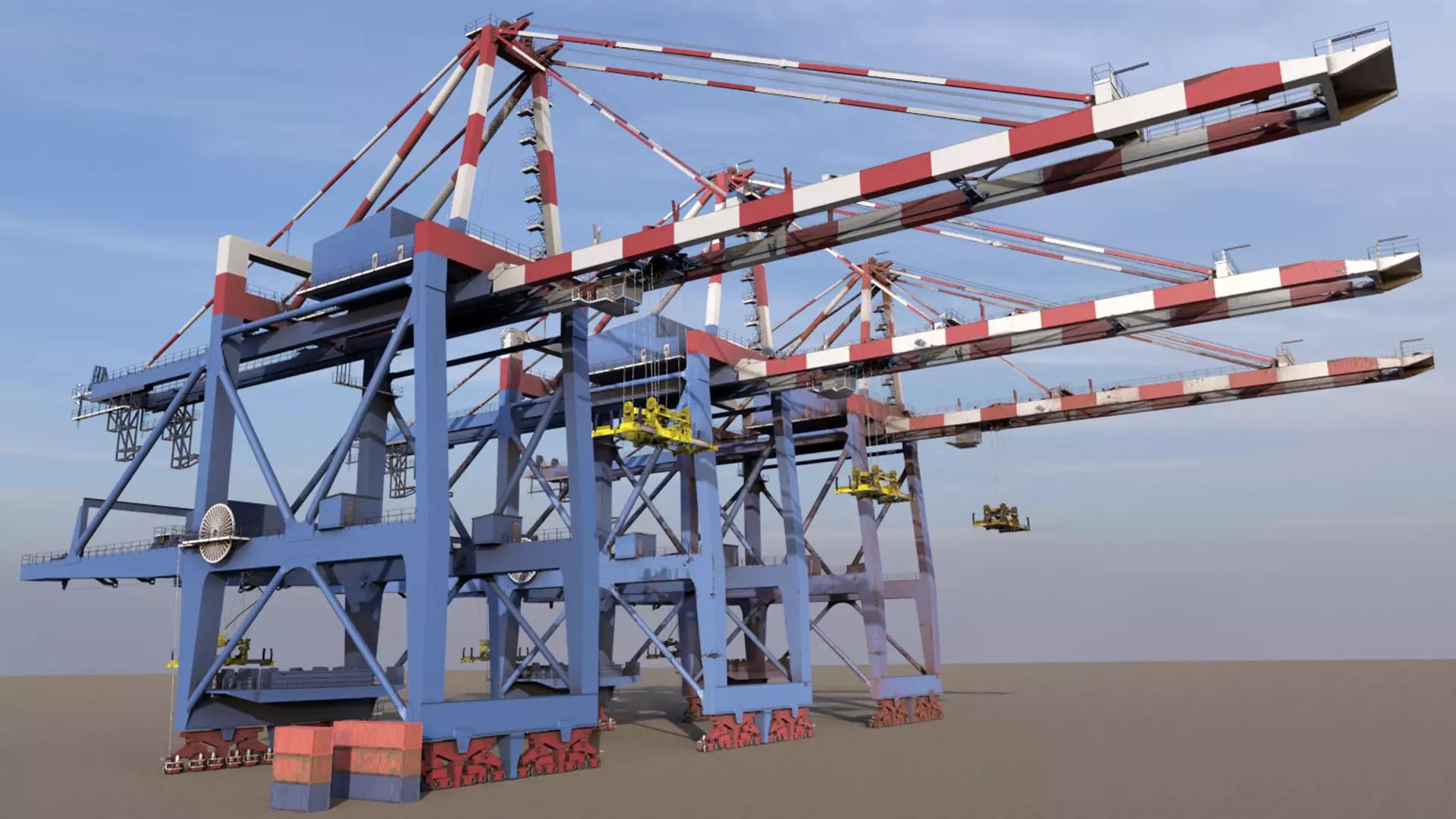 Harbour Crane Low-poly 3D model_0