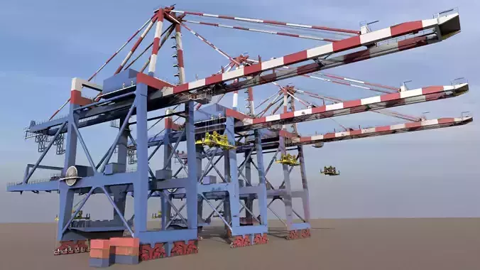 Harbour Crane Low-poly 3D model