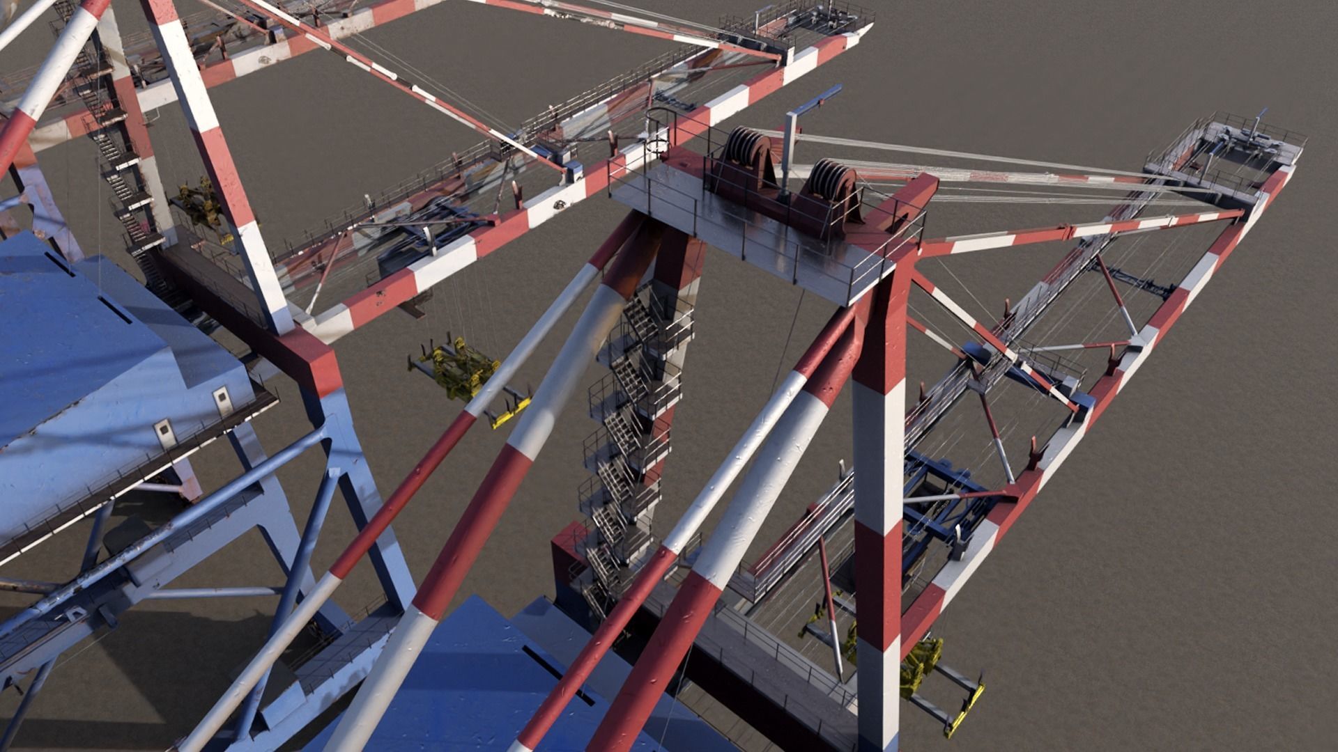 Harbour Crane Low-poly 3D model_8