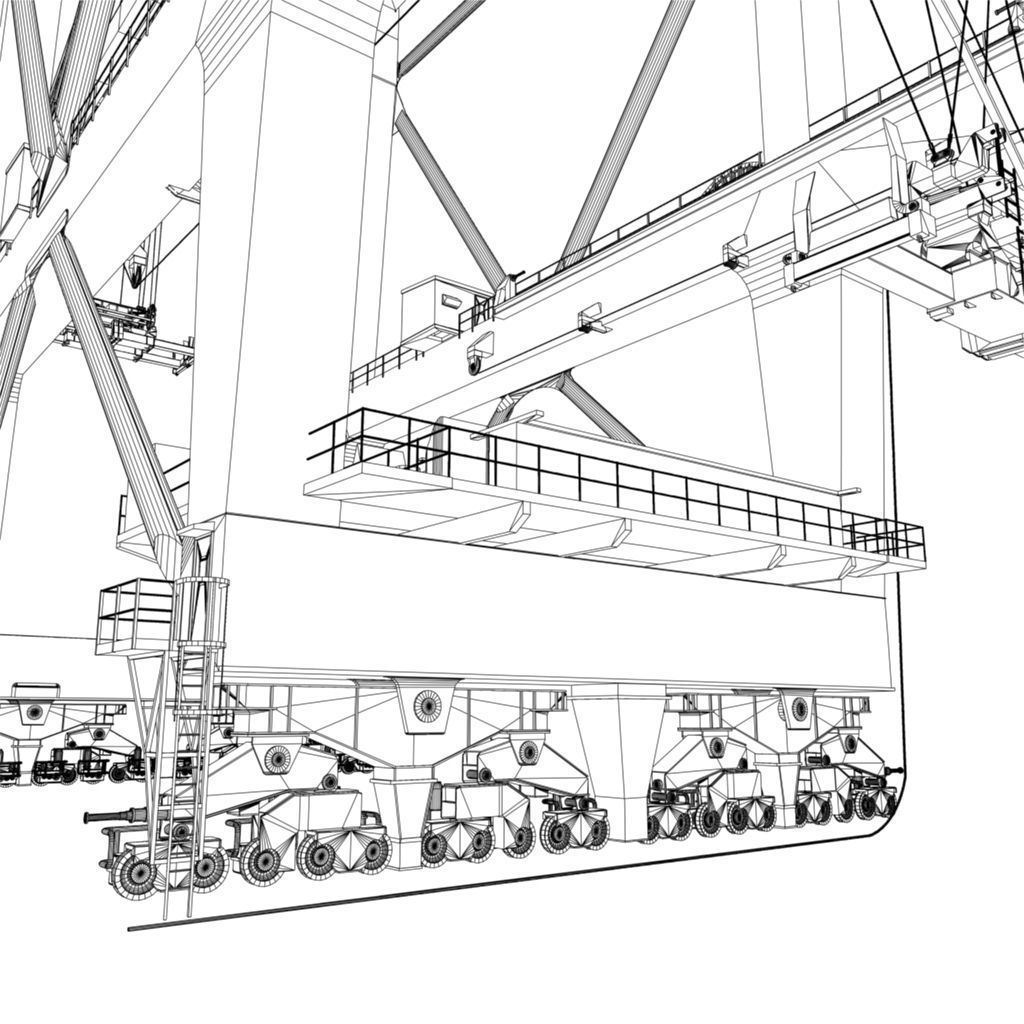 Harbour Crane Low-poly 3D model_17