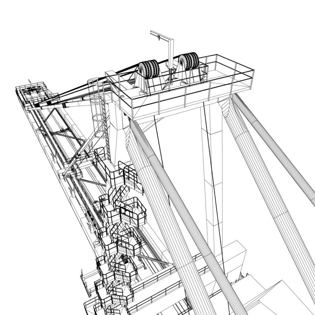 Harbour Crane Low-poly 3D model_19