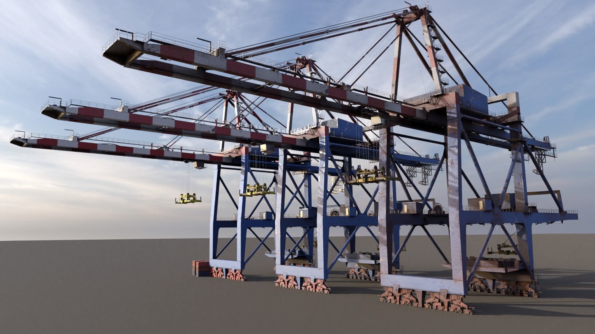 Harbour Crane Low-poly 3D model_2