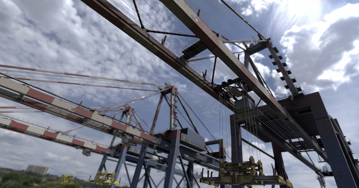 Harbour Crane Low-poly 3D model_10