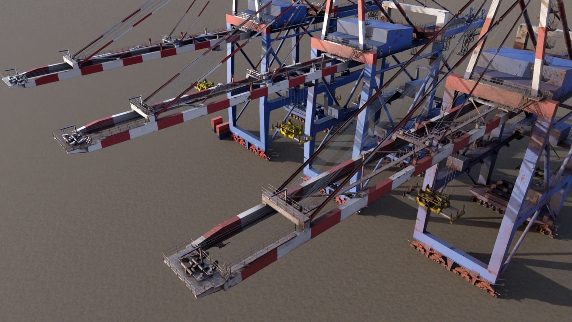 Harbour Crane Low-poly 3D model_3