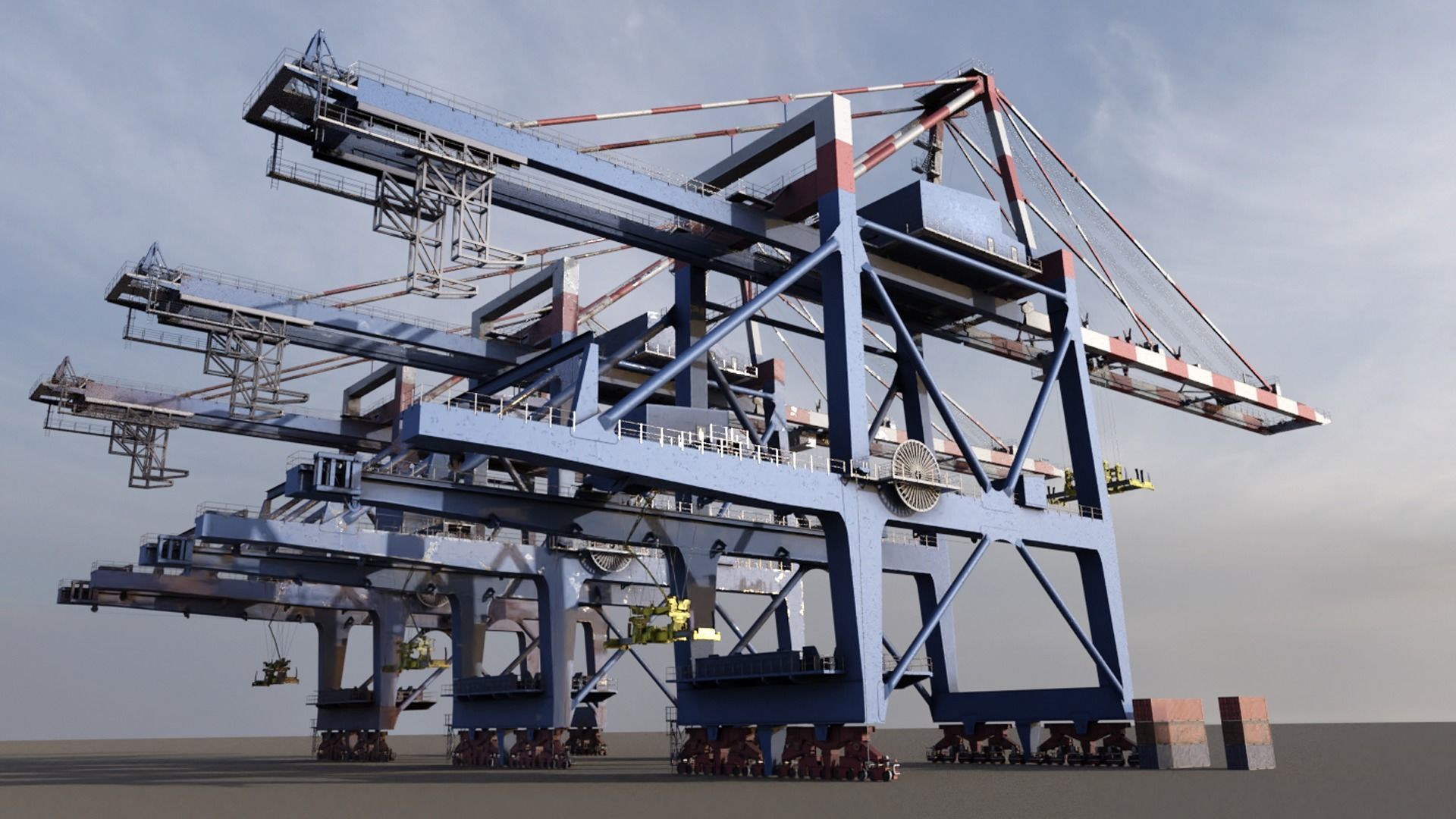 Harbour Crane Low-poly 3D model_5
