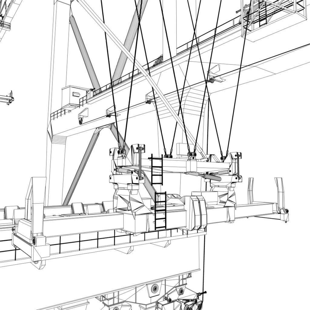 Harbour Crane Low-poly 3D model_16