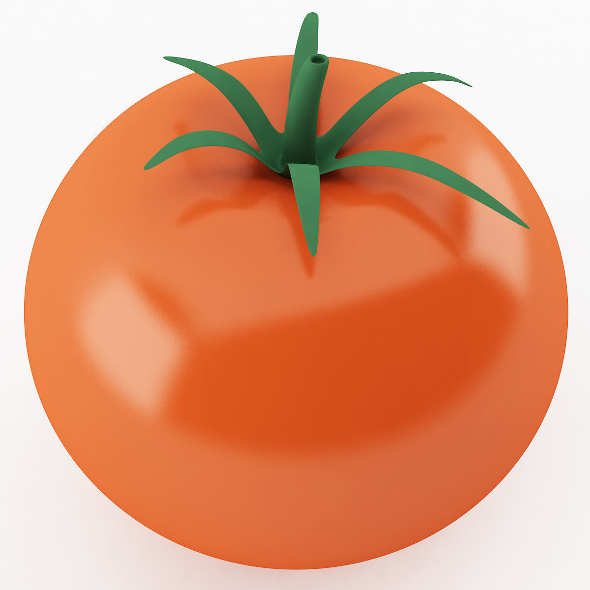 Tomato orange 3D model_2