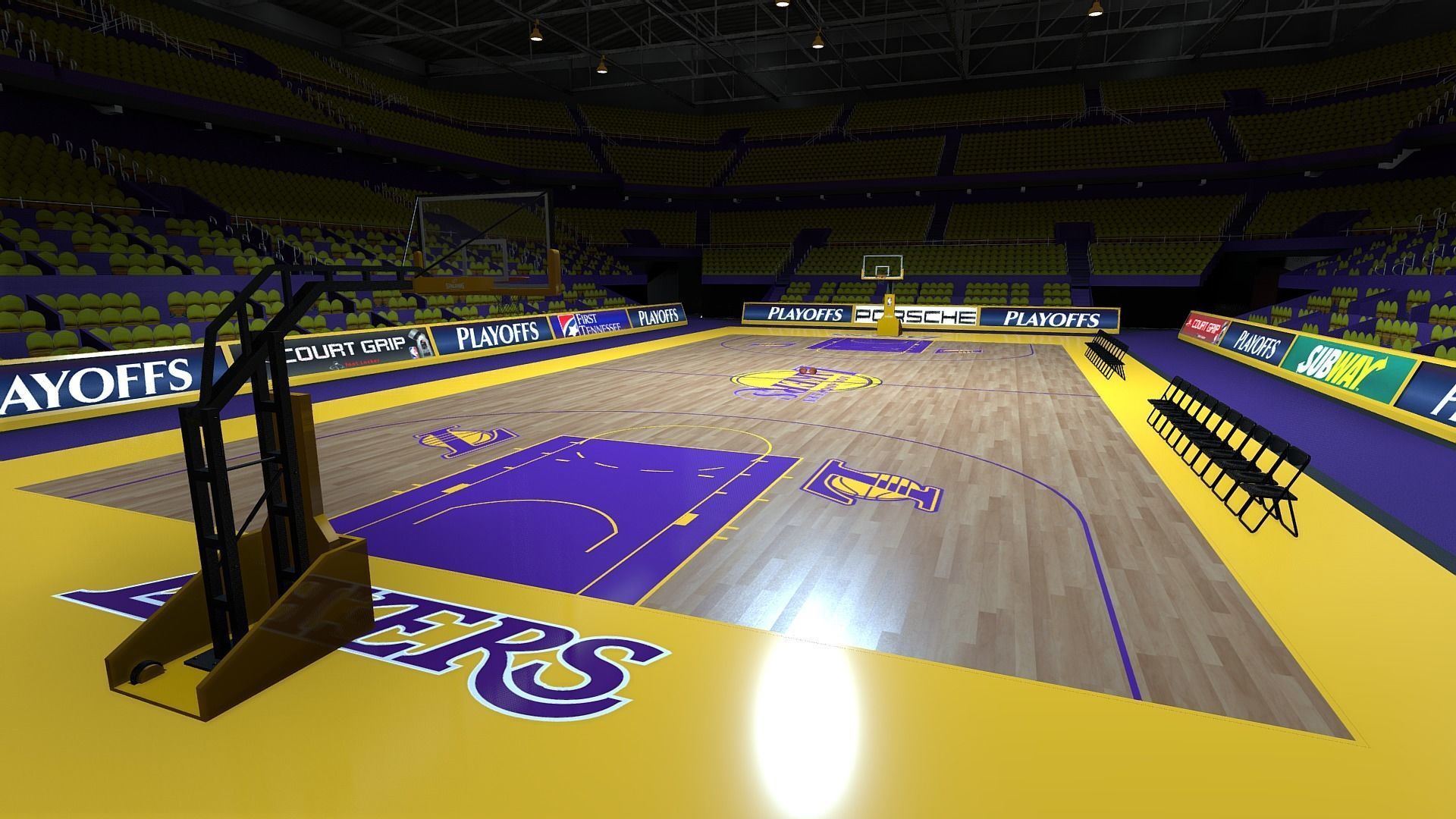 Basketball Arena Stadium Low-poly 3D model_21