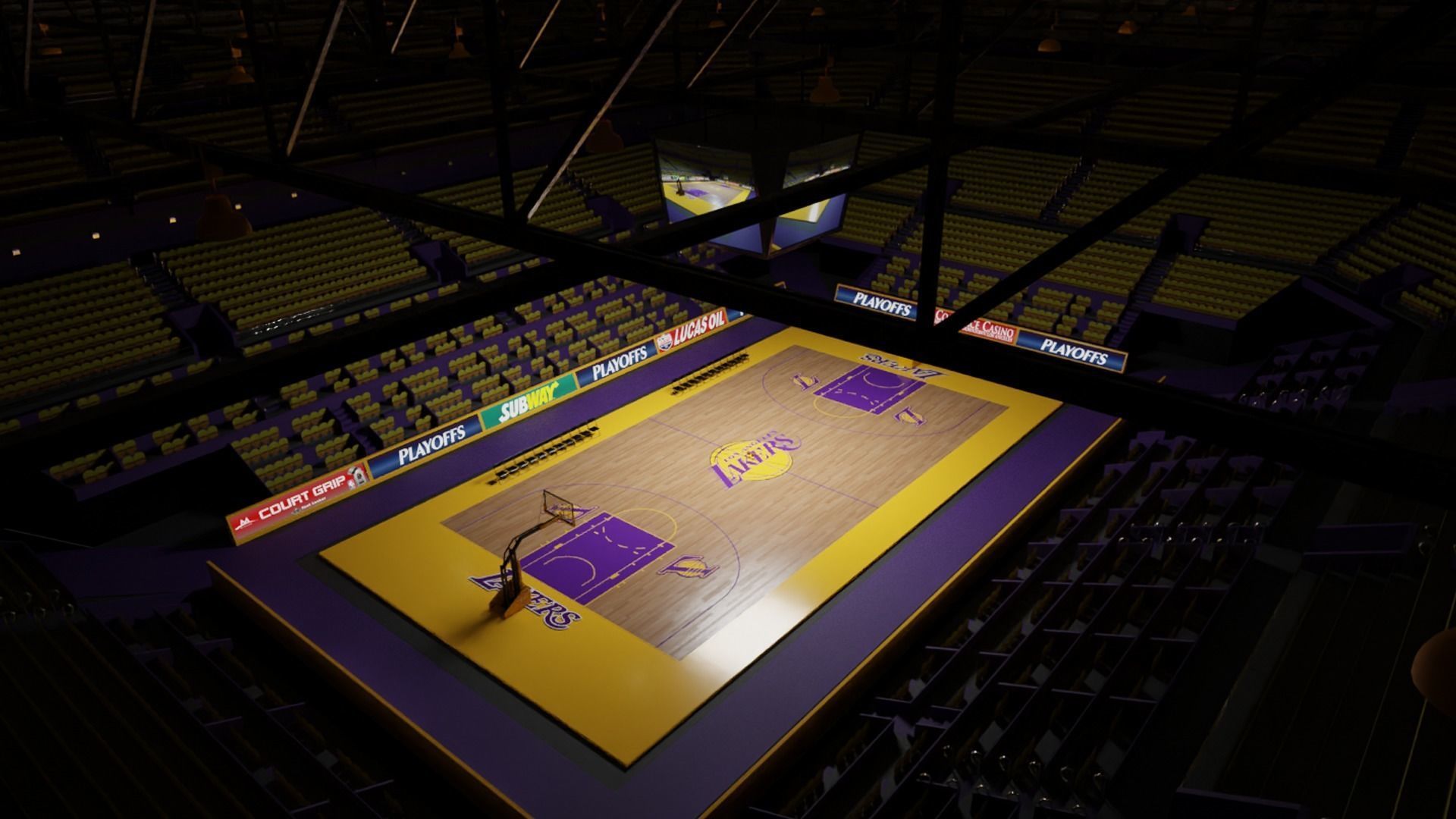 Basketball Arena Stadium Low-poly 3D model_7