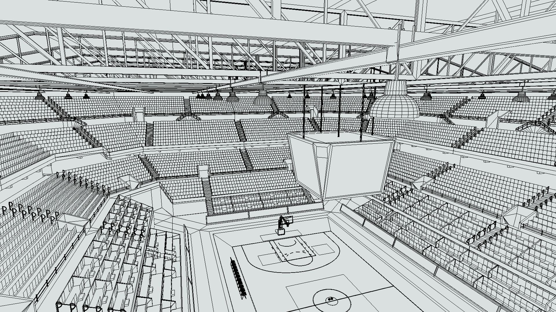Basketball Arena Stadium Low-poly 3D model_23