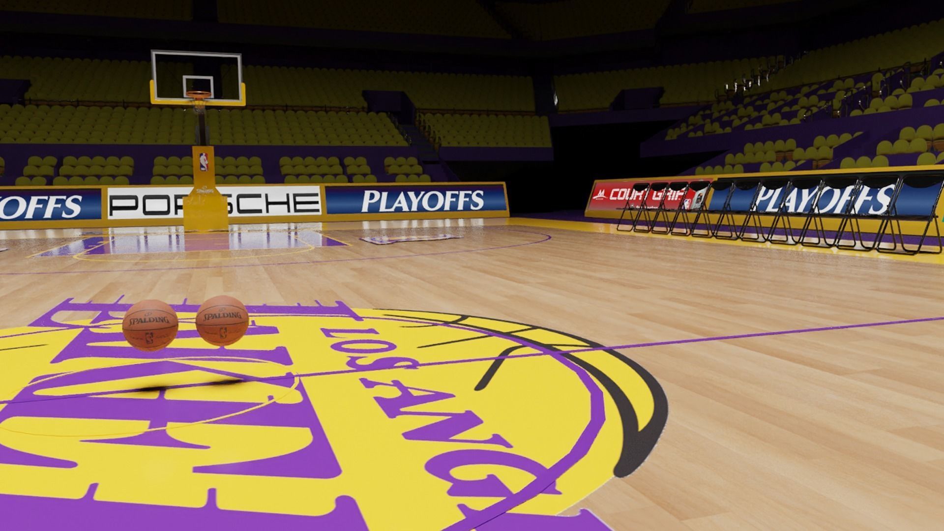Basketball Arena Stadium Low-poly 3D model_3