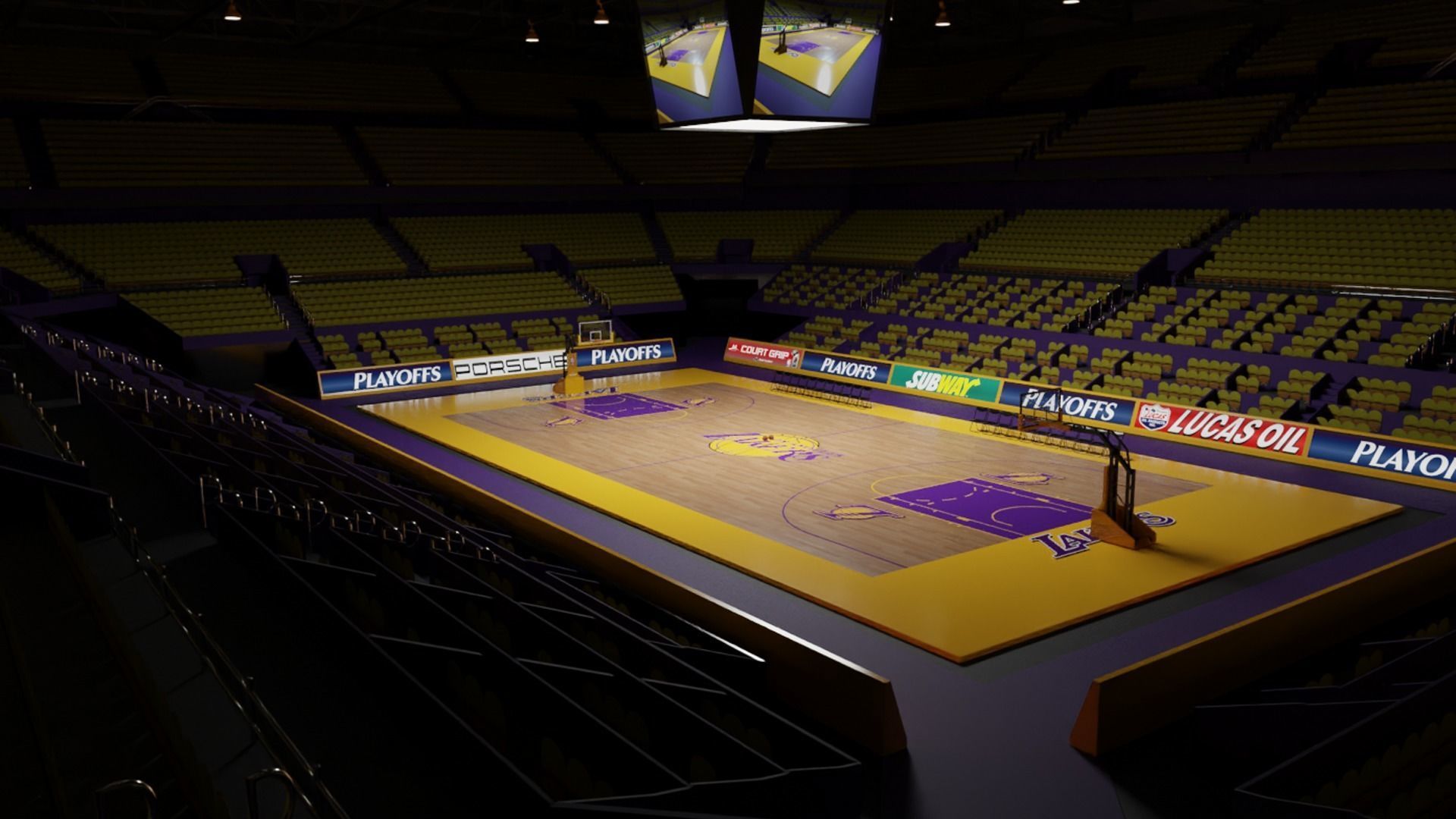 Basketball Arena Stadium Low-poly 3D model_6