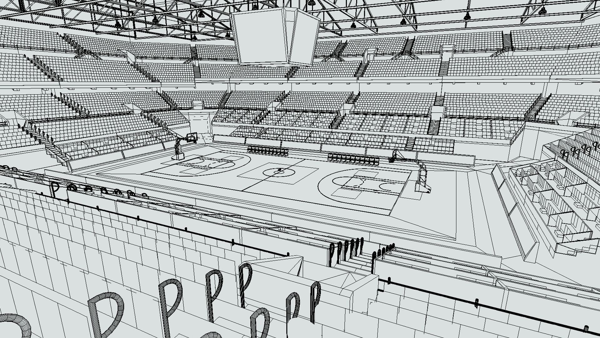 Basketball Arena Stadium Low-poly 3D model_22