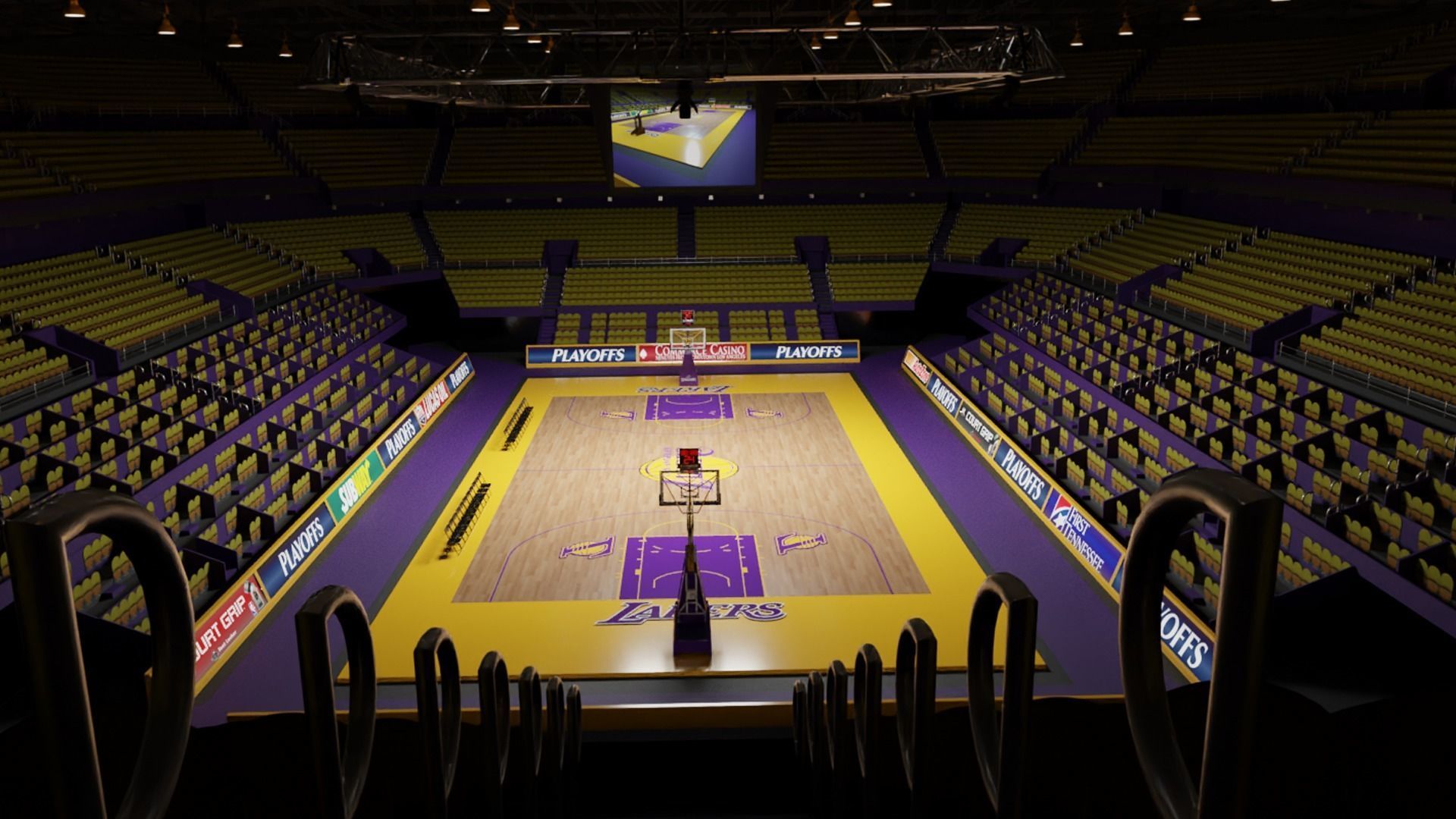 Basketball Arena Stadium Low-poly 3D model_1