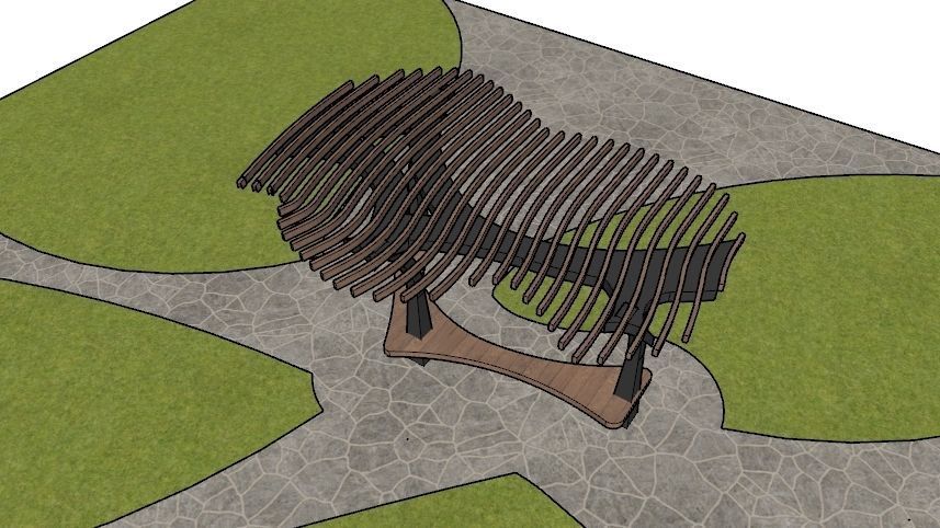 ORGANIC DESIGN PERGOLA Low-poly 3D model_14