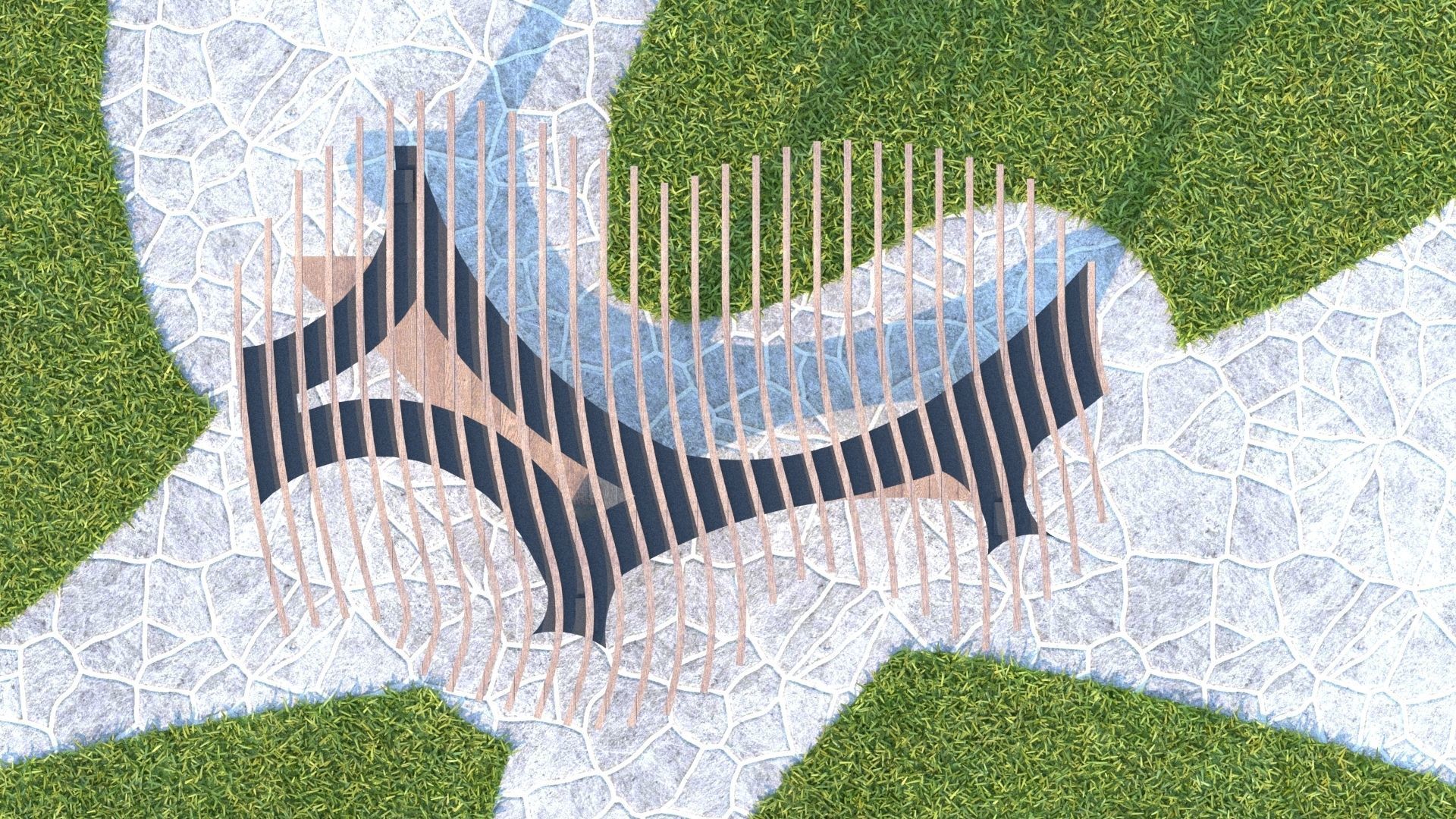ORGANIC DESIGN PERGOLA Low-poly 3D model_11
