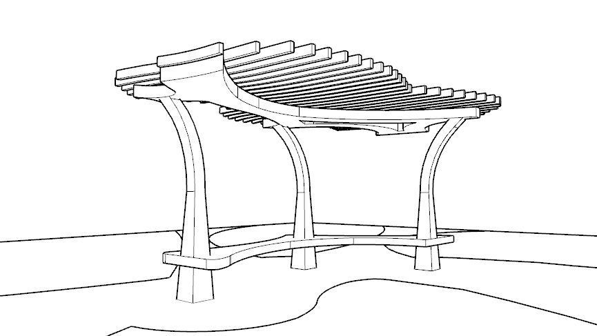 ORGANIC DESIGN PERGOLA Low-poly 3D model_26