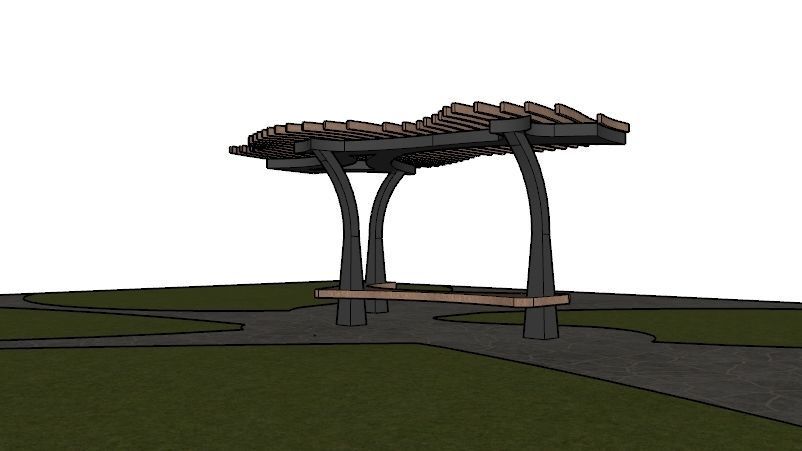 ORGANIC DESIGN PERGOLA Low-poly 3D model_16