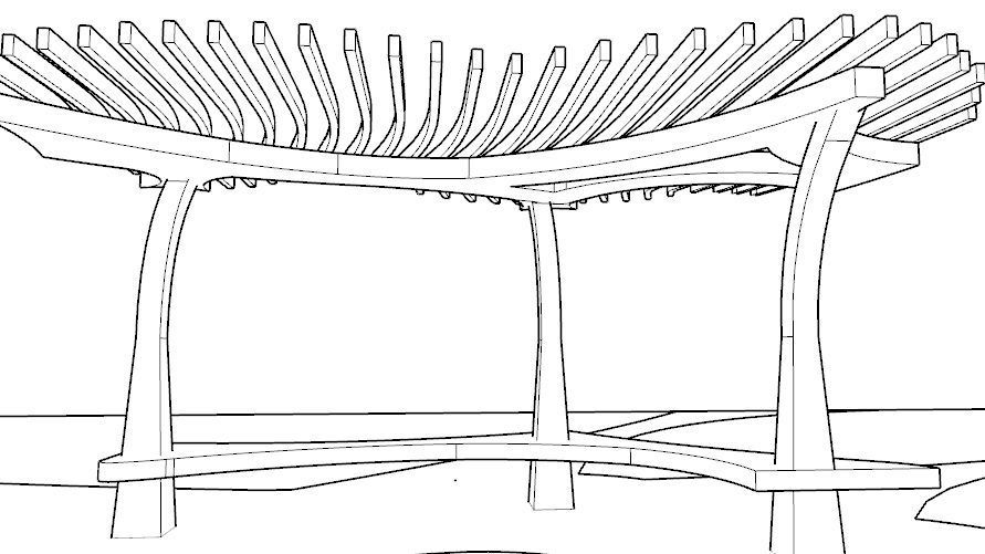 ORGANIC DESIGN PERGOLA Low-poly 3D model_27