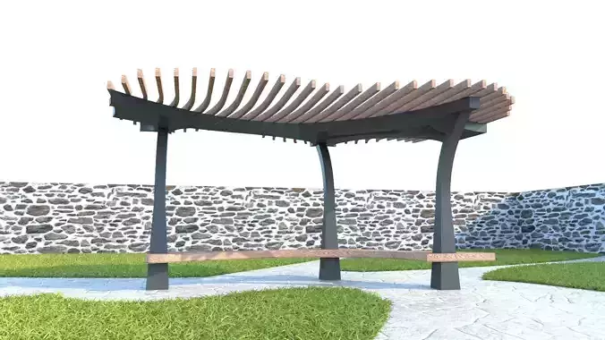 ORGANIC DESIGN PERGOLA Low-poly 3D model
