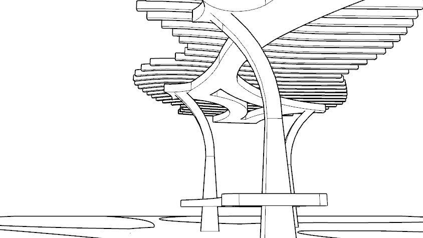 ORGANIC DESIGN PERGOLA Low-poly 3D model_28