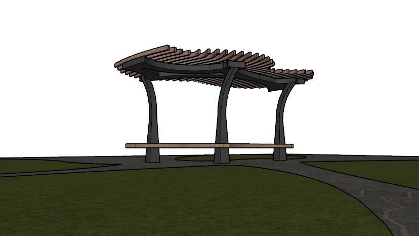 ORGANIC DESIGN PERGOLA Low-poly 3D model_17