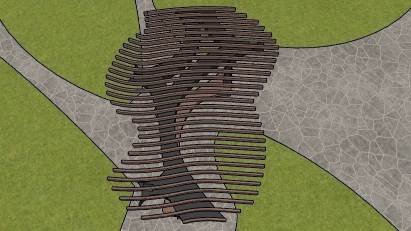 ORGANIC DESIGN PERGOLA Low-poly 3D model_19