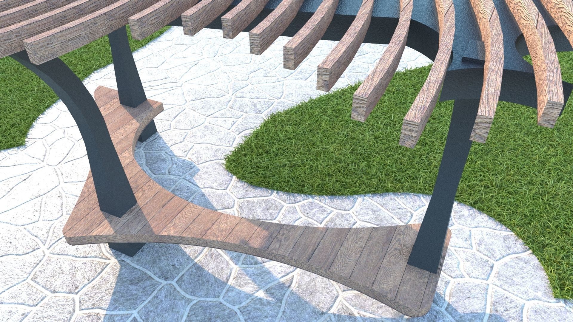ORGANIC DESIGN PERGOLA Low-poly 3D model_8