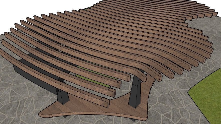 ORGANIC DESIGN PERGOLA Low-poly 3D model_23
