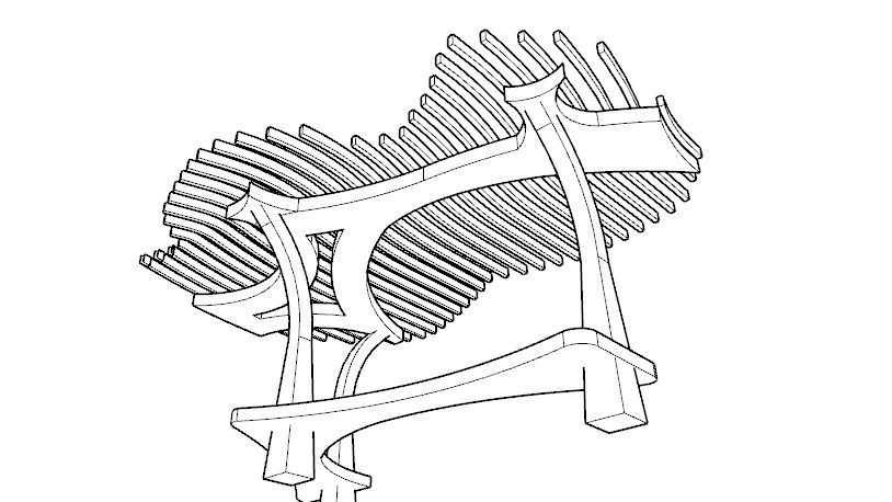 ORGANIC DESIGN PERGOLA Low-poly 3D model_34