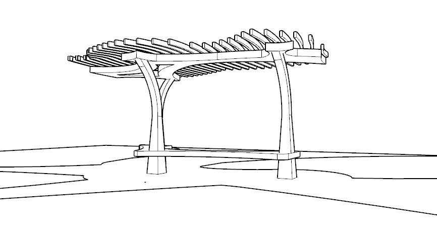 ORGANIC DESIGN PERGOLA Low-poly 3D model_25