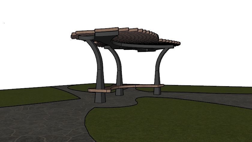 ORGANIC DESIGN PERGOLA Low-poly 3D model_15