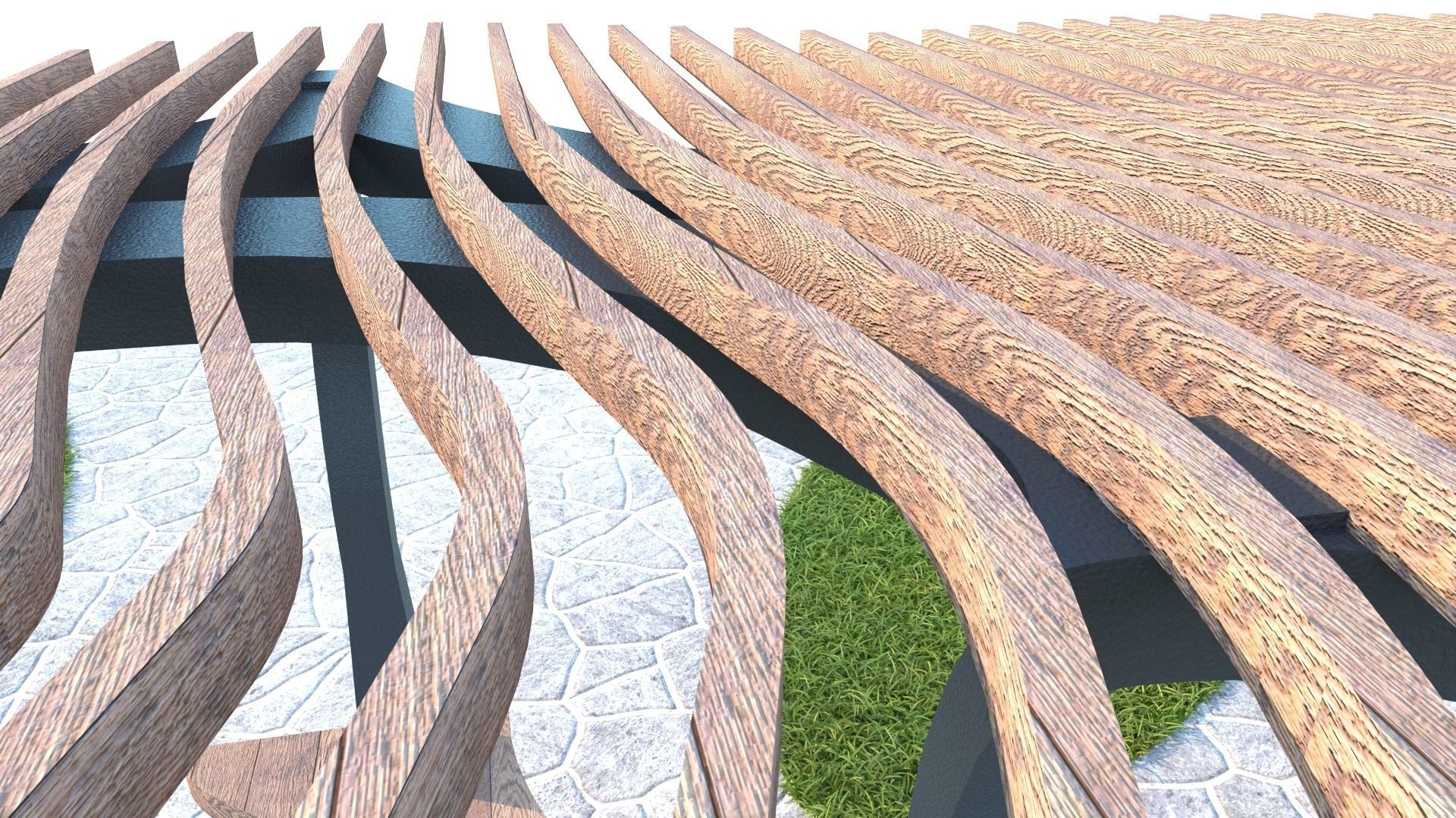 ORGANIC DESIGN PERGOLA Low-poly 3D model_7