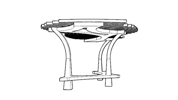 ORGANIC DESIGN PERGOLA Low-poly 3D model_36