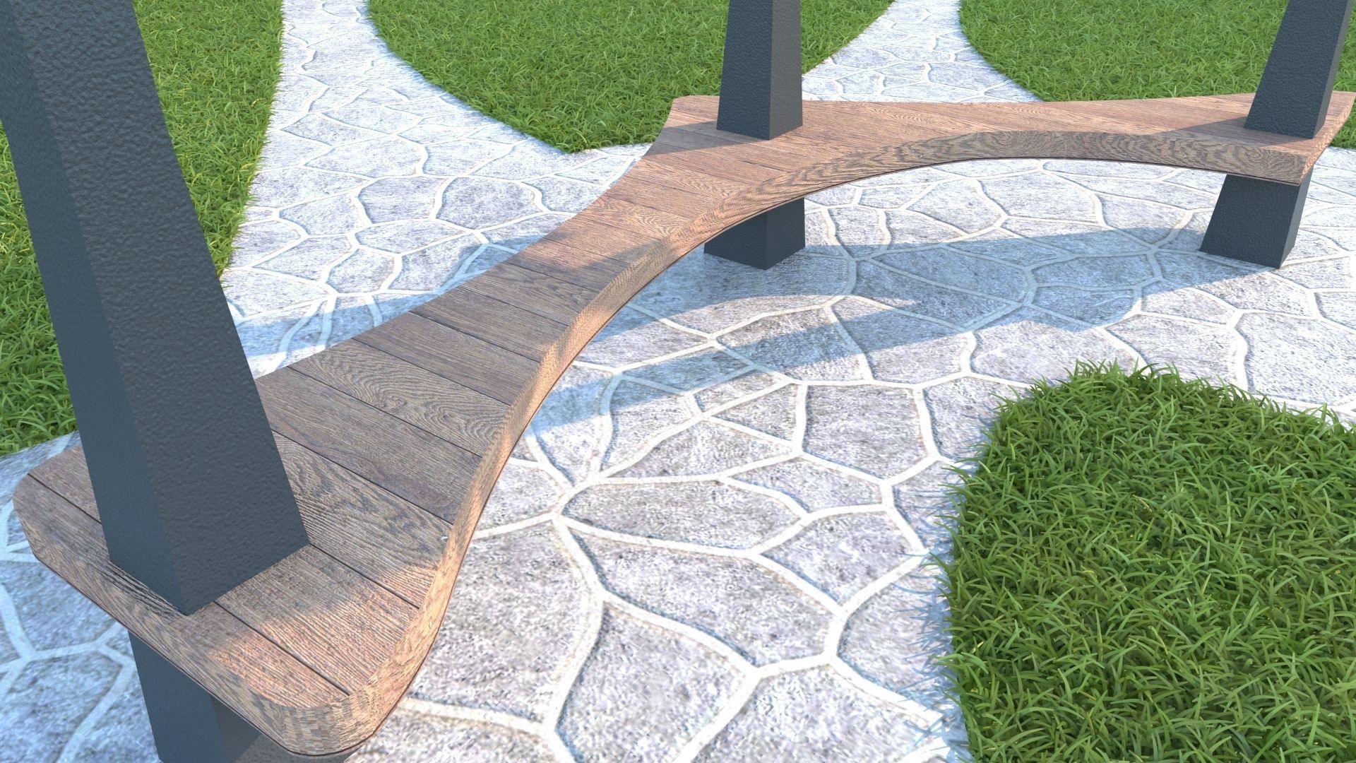 ORGANIC DESIGN PERGOLA Low-poly 3D model_4