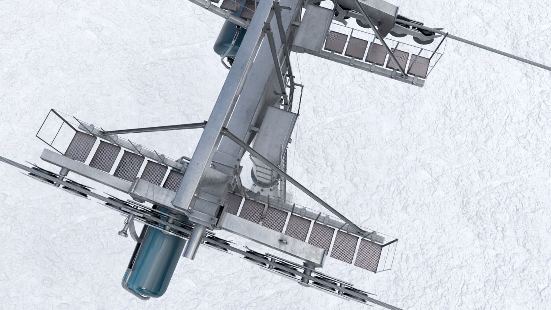 ski center Lifts Low-poly 3D model_5