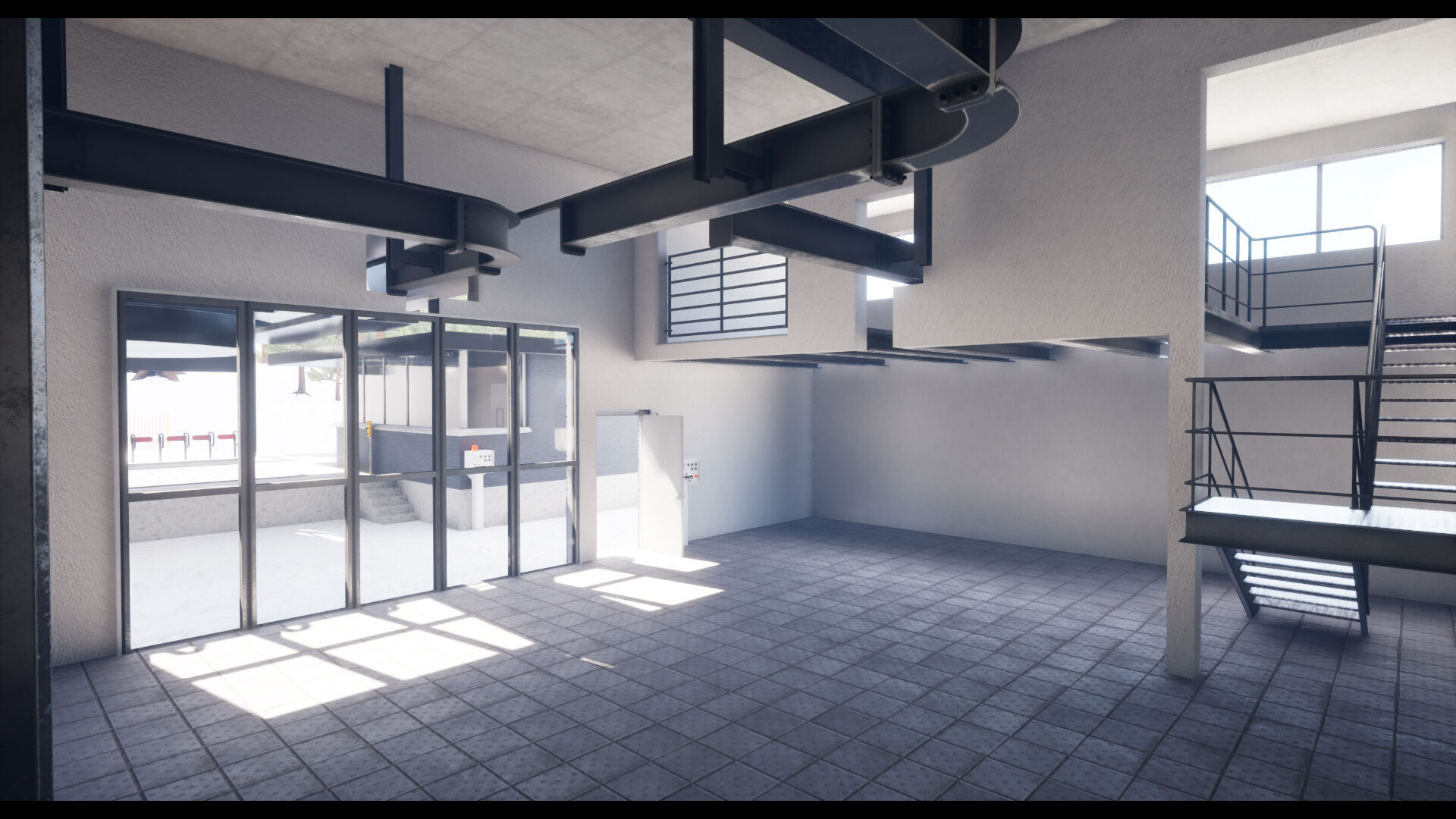 ski center Lifts Low-poly 3D model_9