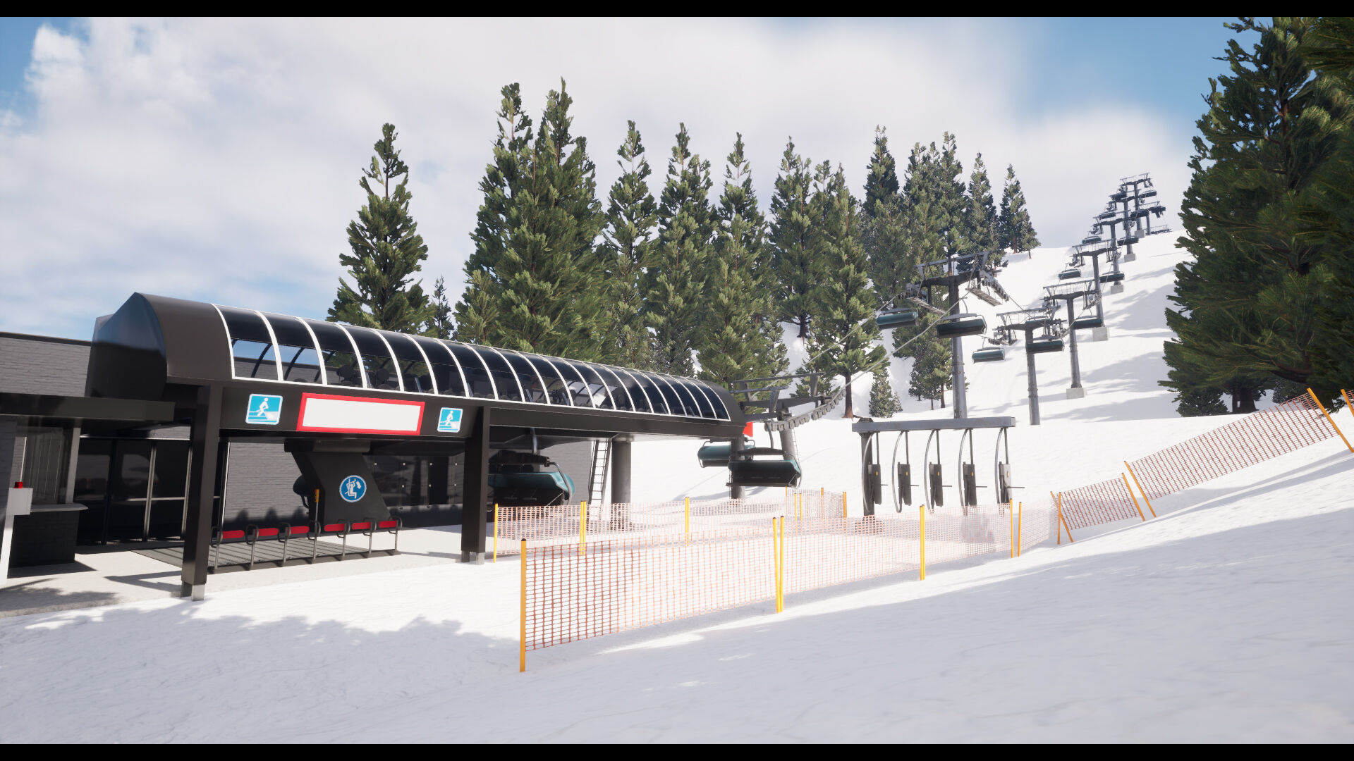 ski center Lifts Low-poly 3D model_12
