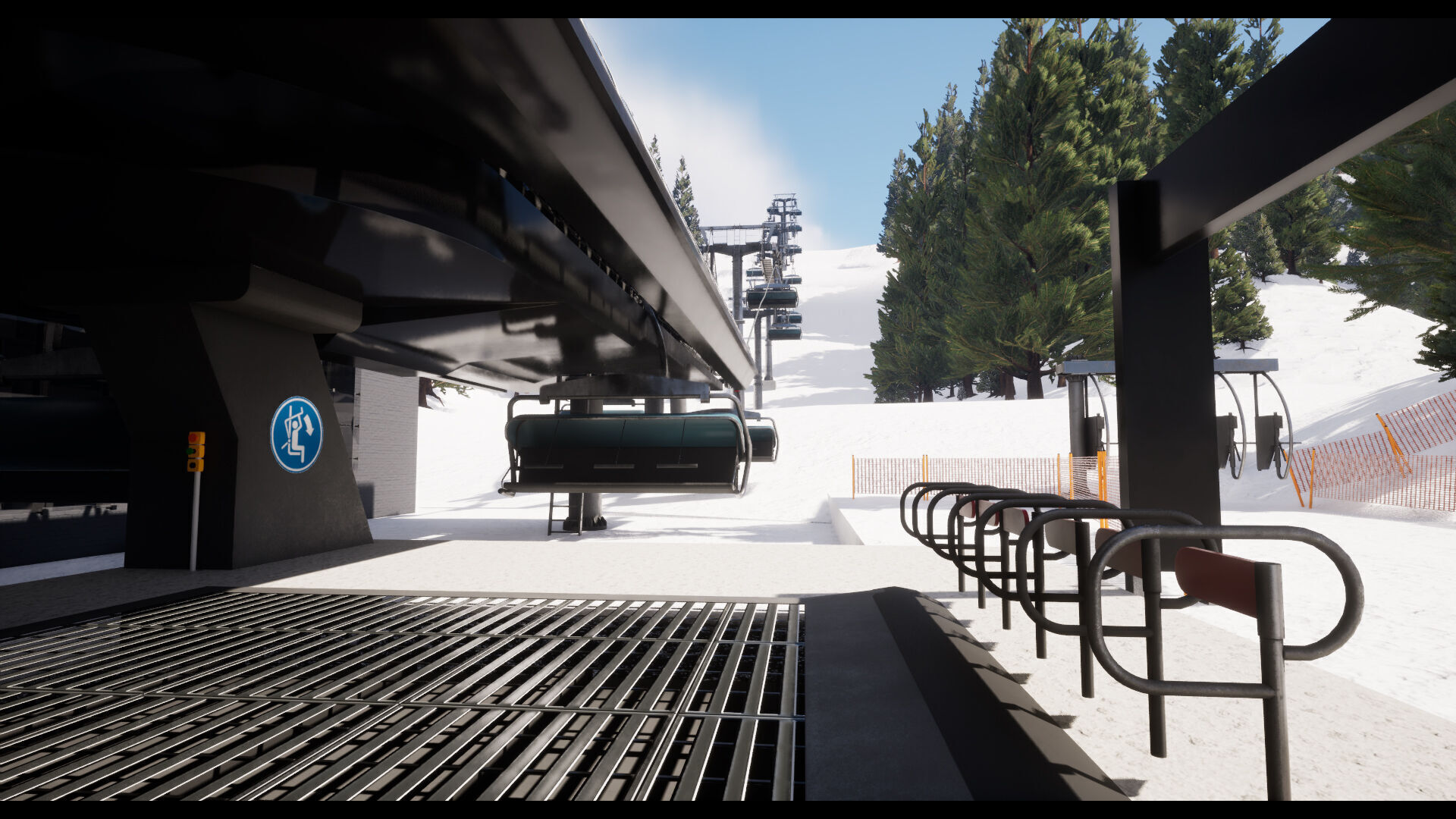 ski center Lifts Low-poly 3D model_10