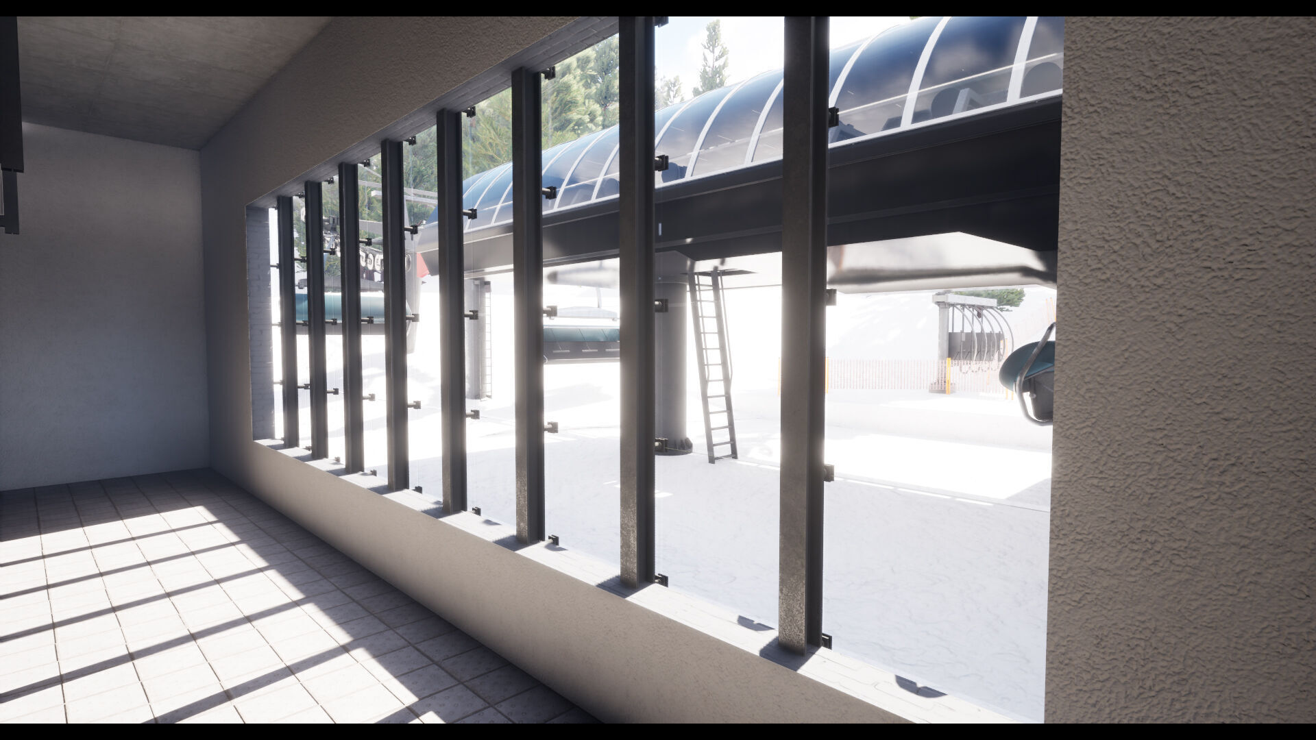 ski center Lifts Low-poly 3D model_8