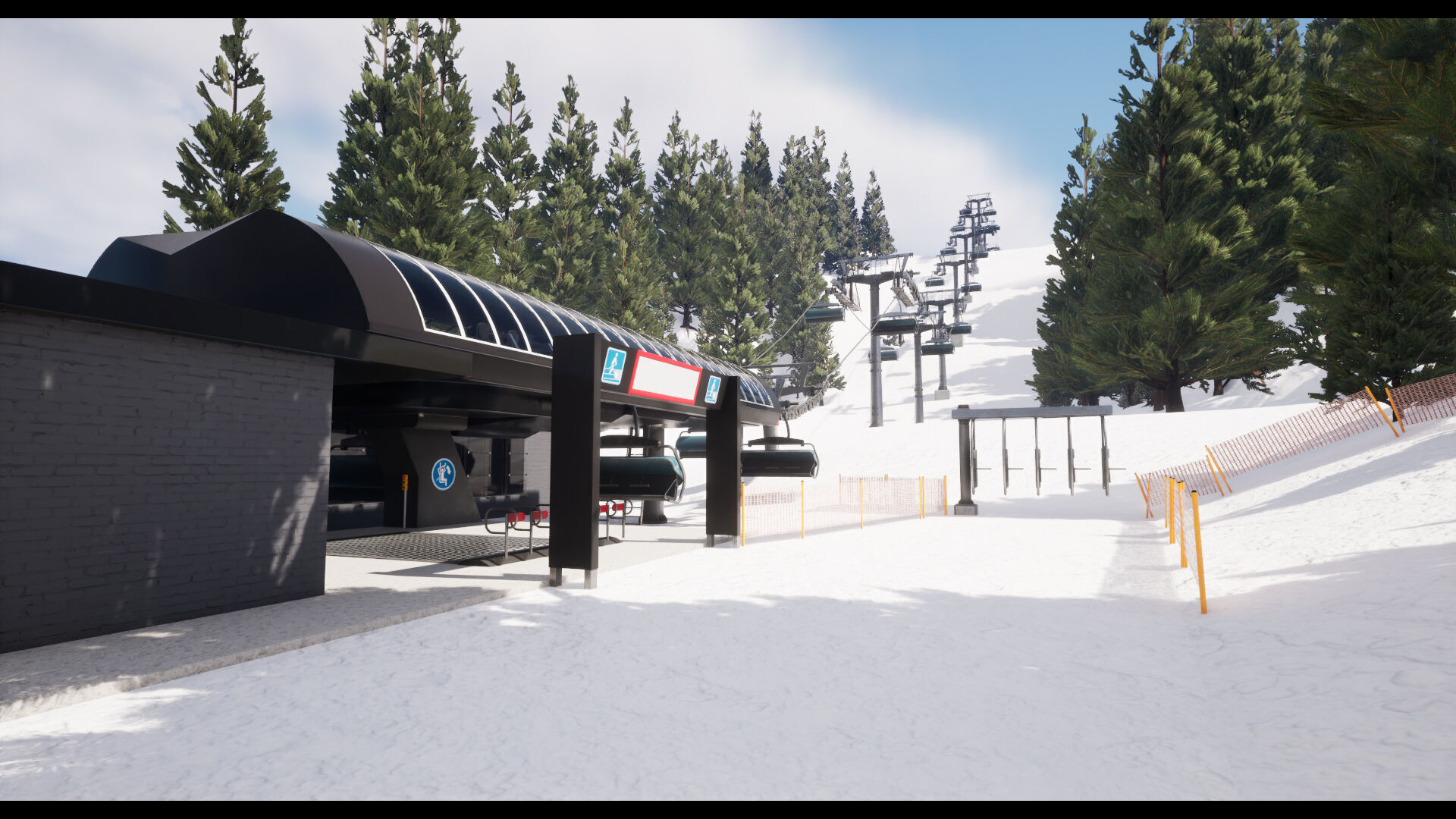 ski center Lifts Low-poly 3D model_11