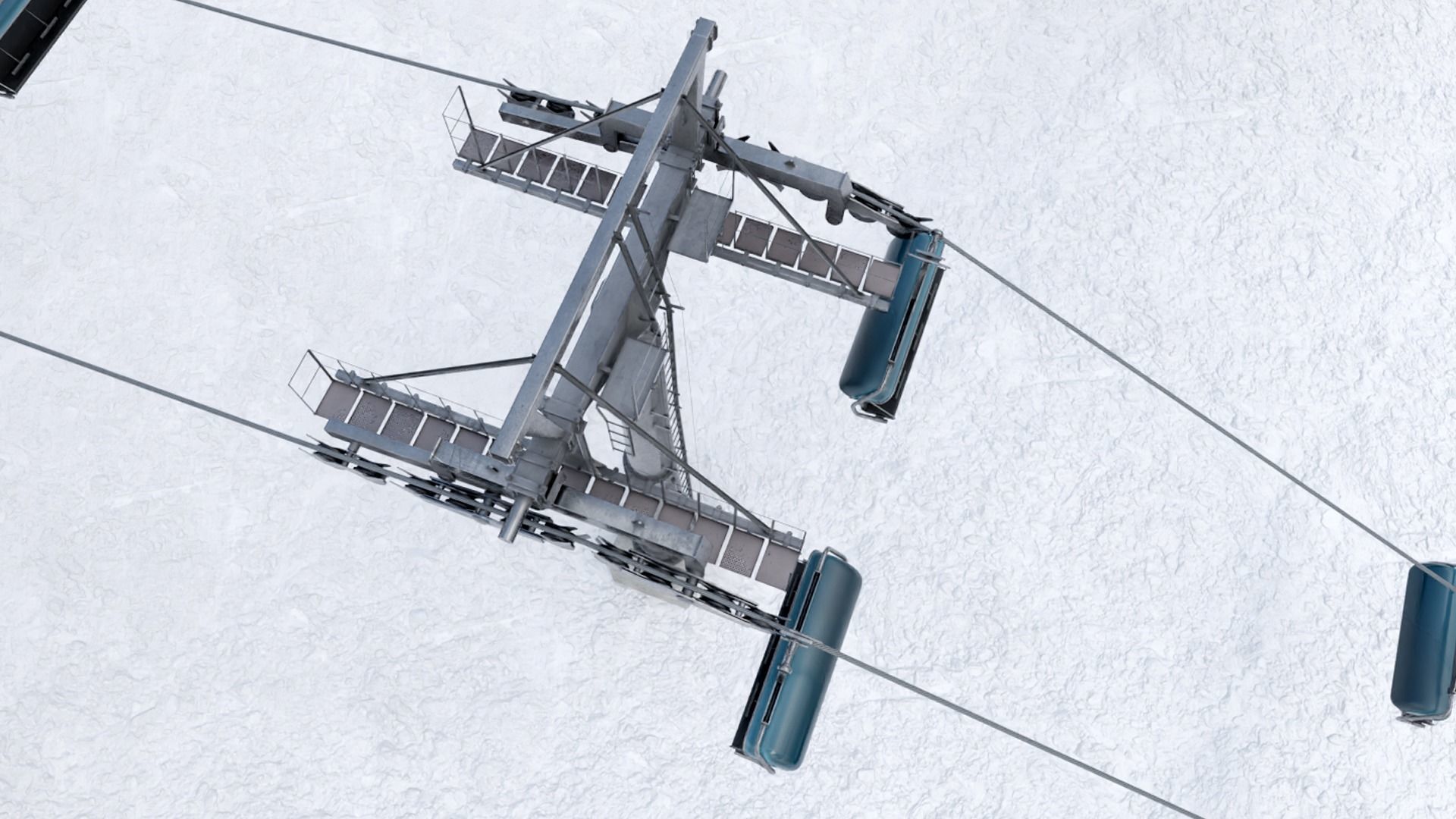 ski center Lifts Low-poly 3D model_6