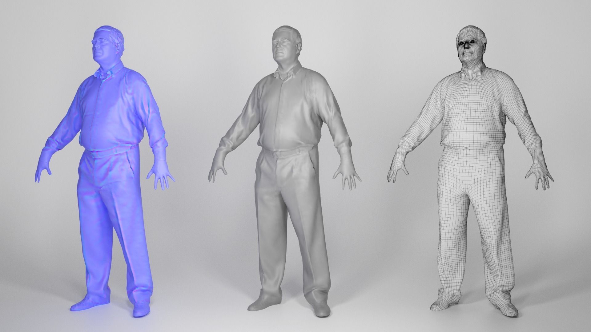 Adult man office style ready for rigging 94 Low-poly 3D model_3