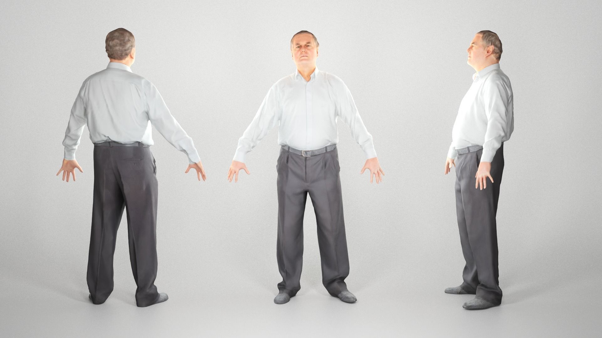 Adult man office style ready for rigging 94 Low-poly 3D model_2